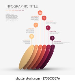 Vector Infographic round diagonal layers desks template