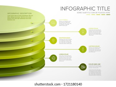 Plantilla de escritorio de capas redondas de información visual