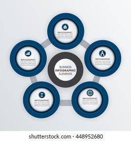 Vector infographic set. Template for cycle diagram, graph, presentation and round chart. Business concept with options, parts, steps or processes. Abstract background.