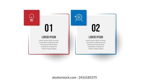 Vector Infographic simple design with 2 options or steps. Can be used for presentation banners, workflow layouts, flow charts, infographics, your business presentations