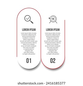 Vector Infographic simple design with 2 options or steps. Can be used for presentation banners, workflow layouts, flow charts, infographics, your business presentations