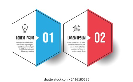 Vector Infographic simple design with 2 options or steps. Can be used for presentation banners, workflow layouts, flow charts, infographics, your business presentations