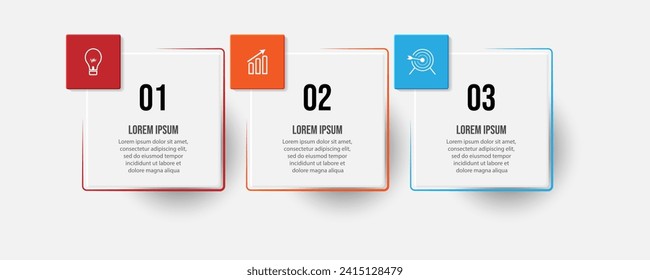 Vector Infographic simple design with 3 options or steps. thin line, Can be used for presentation banners, workflow layouts, flow charts, infographics, your business presentations