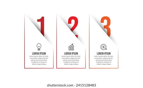 Vector Infographic simple design with 3 options or steps. thin line, Can be used for presentation banners, workflow layouts, flow charts, infographics, your business presentations