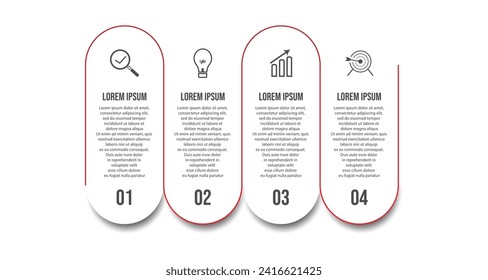 Vector Infographic simple design with 4 options or steps. Can be used for presentation banners, workflow layouts, flow charts, infographics, your business presentations