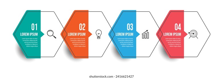 Vector Infographic simple design with 4 options or steps. Can be used for presentation banners, workflow layouts, flow charts, infographics, your business presentations