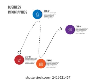 Vector Infographic simple design with 4 options or steps. Can be used for presentation banners, workflow layouts, flow charts, infographics, your business presentations