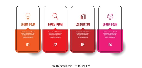 Vector Infographic simple design with 4 options or steps. Can be used for presentation banners, workflow layouts, flow charts, infographics, your business presentations