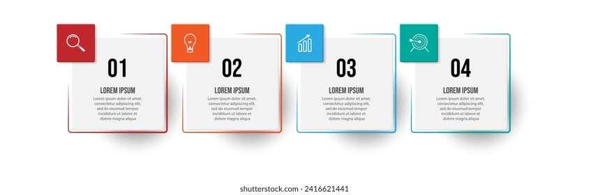 Vector Infographic simple design with 4 options or steps. Can be used for presentation banners, workflow layouts, flow charts, infographics, your business presentations