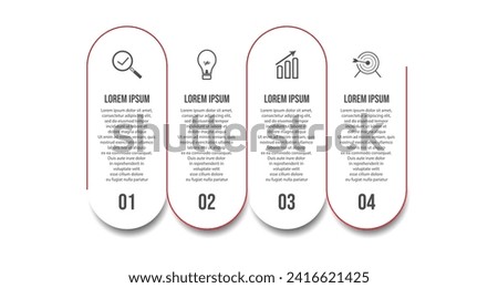 Vector Infographic simple design with 4 options or steps. Can be used for presentation banners, workflow layouts, flow charts, infographics, your business presentations