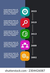 Vektor Infografische einfache minimalistische vertikale Timeline-Vorlage