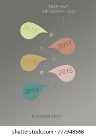 Vector infographic simple timeline template made from pins