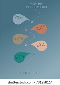 Vector infographic simple timeline template made from pins
