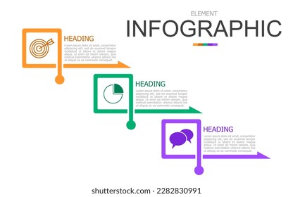 vector infographic square formed by arrow line elements template block. used for process diagram, presentation, working flow, information layout, banner, chart, and graph.