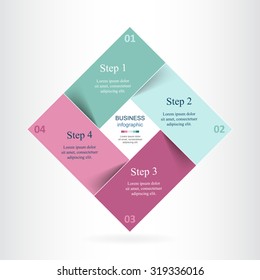 Vector infographic. Square template for diagram, graph, presentation and chart. Business concept with 4 options, parts, steps or processes. 