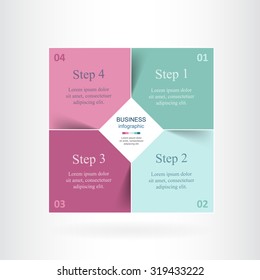 Vector infographic. Square template for diagram, graph, presentation and chart. Business concept with 4 options, parts, steps or processes. 