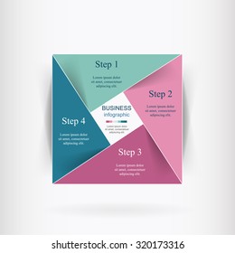 Vector infographic. Square template for diagram, graph, presentation and chart. Business concept with 4 options, parts, steps or processes. 