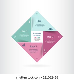 Vector infographic. Square template for diagram, graph, presentation and chart. Business concept with 4 options, parts, steps or processes. 