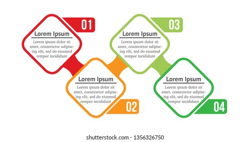 Vector Infographic squares with 4 options or steps. Infographics for business concept. Can be used for presentations, workflow layout, process diagram, flow chart, info graph.