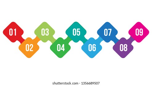 Vector Infographic squares with 9 options or steps. Infographics for business concept. Can be used for presentations, workflow layout, process diagram, flow chart, info graph.