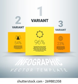 Vector infographic. Squares in perspective