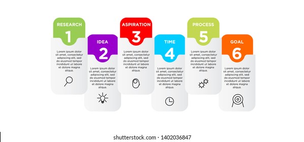 Vector Infographic stack chart design with icons and 6 options or steps. Infographics for business concept. Can be used for presentations banner, workflow layout, process diagram, flow chart,