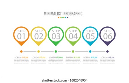Vector Infographic stack chart design with icons and 6 options or steps. Infographics for business concept. Can be used for presentations banner, workflow layout, process diagram, flow chart,