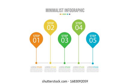 Vector Infographic stack chart design with icons and 6 options or steps. Infographics for business concept. Can be used for presentations banner, workflow layout, process diagram, flow chart.