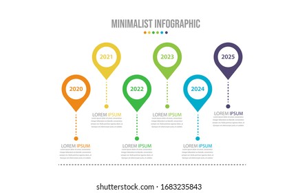 Vector Infographic stack chart design with icons and 6 options or steps. Infographics for business concept. Can be used for presentations banner, workflow layout, process diagram, flow chart.