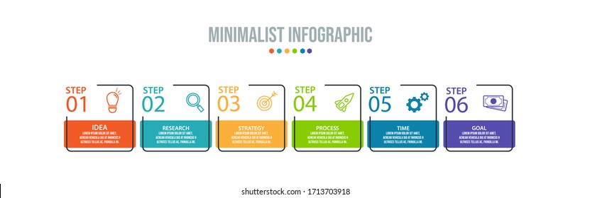 Vector Infographic stack chart design with icons and 6 options or steps. Infographics for business concept. Can be used for presentations banner, workflow layout, process diagram, flow chart,
