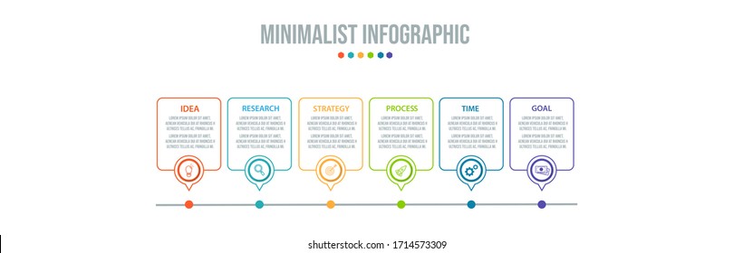 Vector Infographic stack chart design with icons and 6 options or steps. Infographics for business concept. Can be used for presentations banner, workflow layout, process diagram, flow chart,