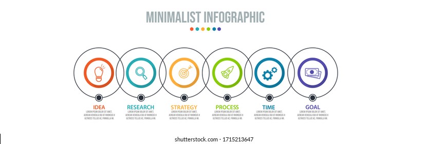 Vector Infographic stack chart design with icons and 6 options or steps. Infographics for business concept. Can be used for presentations banner, workflow layout, process diagram, flow chart,