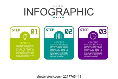 vector infographic step data box template block. used for process diagram, presentation, working flow, information layout, banner, chart, and graph.