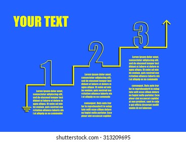 Vector : Infographic step from start to finish with line chart