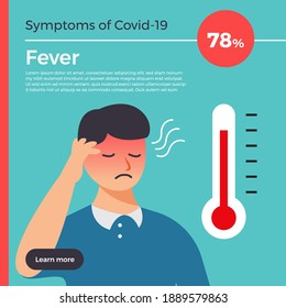 Vector infographic Symptoms of Covid-19.