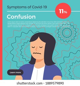 Vector infographic Symptoms of Covid-19.
