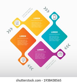 Vector Infographic Of Technology Cycle Or Education Process With Four Steps. Template Of Info Graphic With 4 Parts Or Processes.