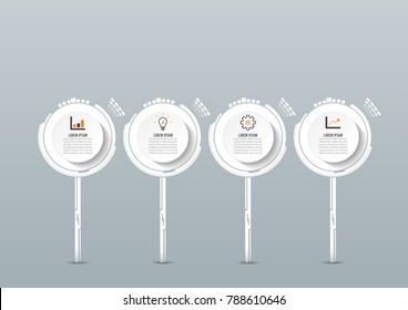 Vector infographic technology design template,integrated circles. Business concept with options. Vector illustration. Used for workflow layout, diagram, business step options, banner, web design.