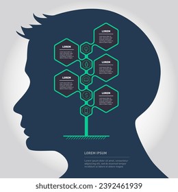 Vector infographic of technology or education process. Presentation Template. Diagram or time line. Business presentation concept with 5 options.