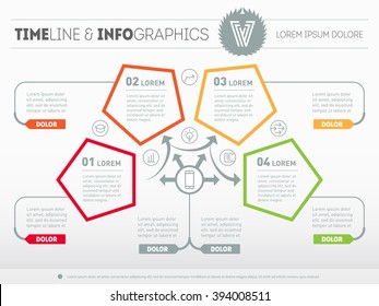 Vector infographic of technology or education process. Part of the report with logo and icons set. Business concept with 4 options. Web Template of a pyramidal chart, diagram or presentation.