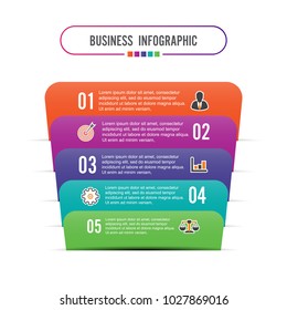 Vector infographic template with 3D paper label, integrated circles. Business concept with options. For content, diagram, flowchart, steps, parts, timeline infographics, workflow layout, chart