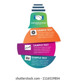 Vector infographic template with 3D paper label, integrated circles. Business concept with options. For content, diagram, flowchart, steps, parts, timeline infographics, workflow layout, chart
