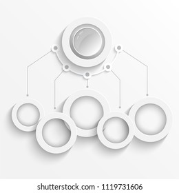 Vector infographic template with 3D paper label, integrated circles. Business concept with options. For content, diagram, flowchart, steps, parts, timeline infographics, workflow layout, chart