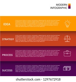 Vector infographic template with 3D paper label, integrated circles. Business concept with 4 options. For content, diagram, flowchart, steps, parts, timeline infographics, chart.