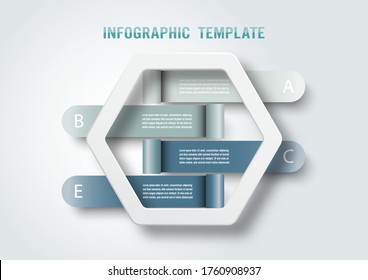 Vector infographic template with 3D paper label, integrated circles. Business concept with 4 options. For content, diagram, flowchart, steps, parts, timeline infographics, workflow, chart.