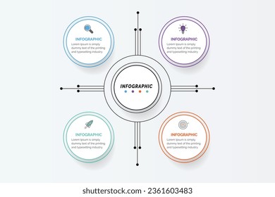 Vector infographic template with 3D paper label, integrated circles. Business concept with 3 options. For content, diagram, flowchart, steps, parts