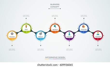 infographic business timeline process chart template のベクター画像