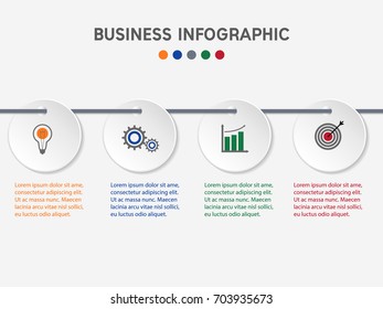 Vector infographic template with 3D paper label, integrated circles. Business concept with options. For content, diagram, flowchart, steps, parts, timeline infographics, workflow layout, chart.