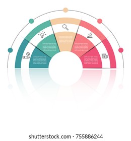 Vector infographic template with 3D paper label, integrated circles. Business concept with options. For content, diagram, flowchart, steps, parts, timeline infographics, workflow layout, chart