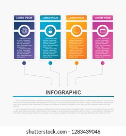 Vector infographic template with 4 options for annual report, workflow and business presentation.
